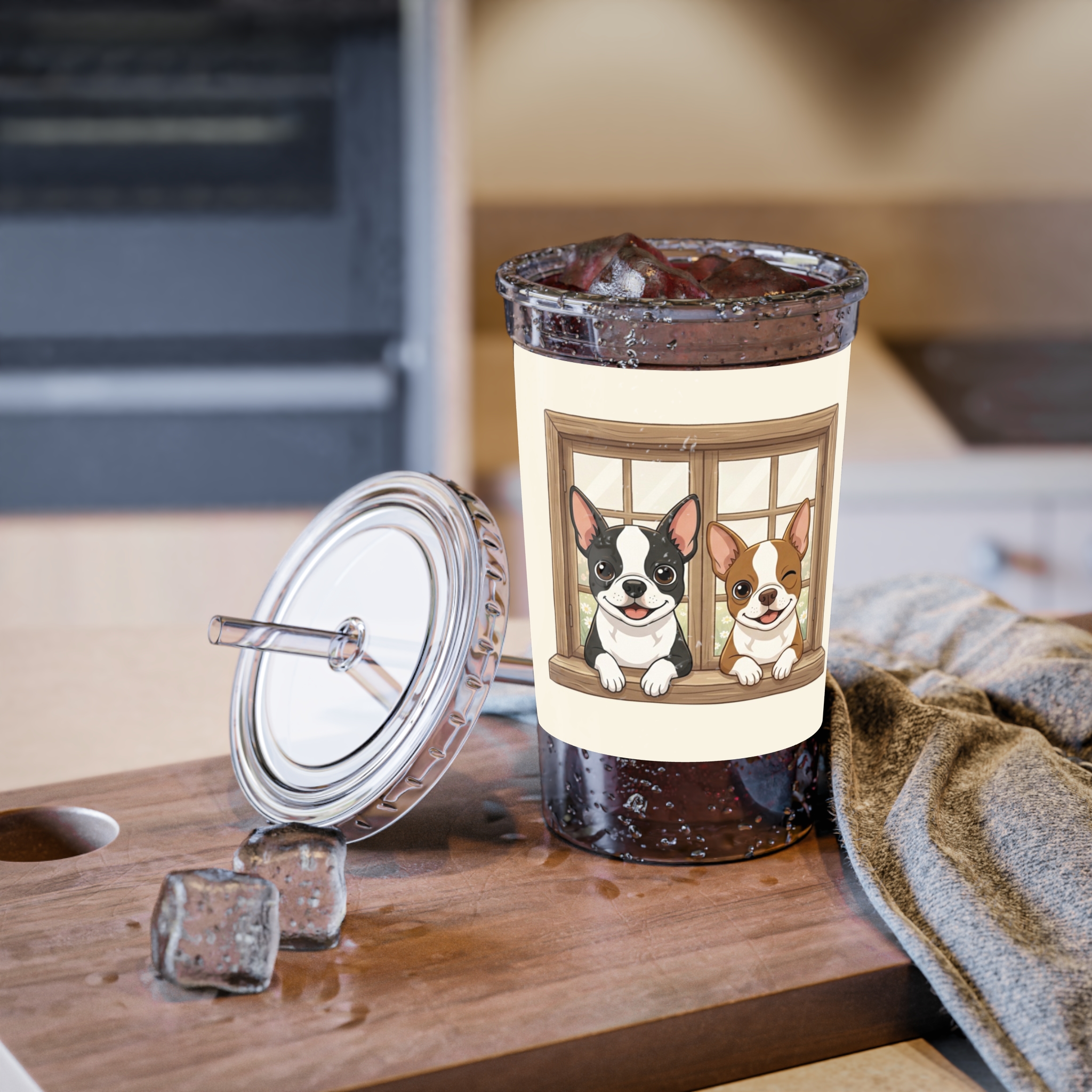 Boston Terriers Window Acrylic Tumbler – Cute Dog Lover Travel Cup - Image 5