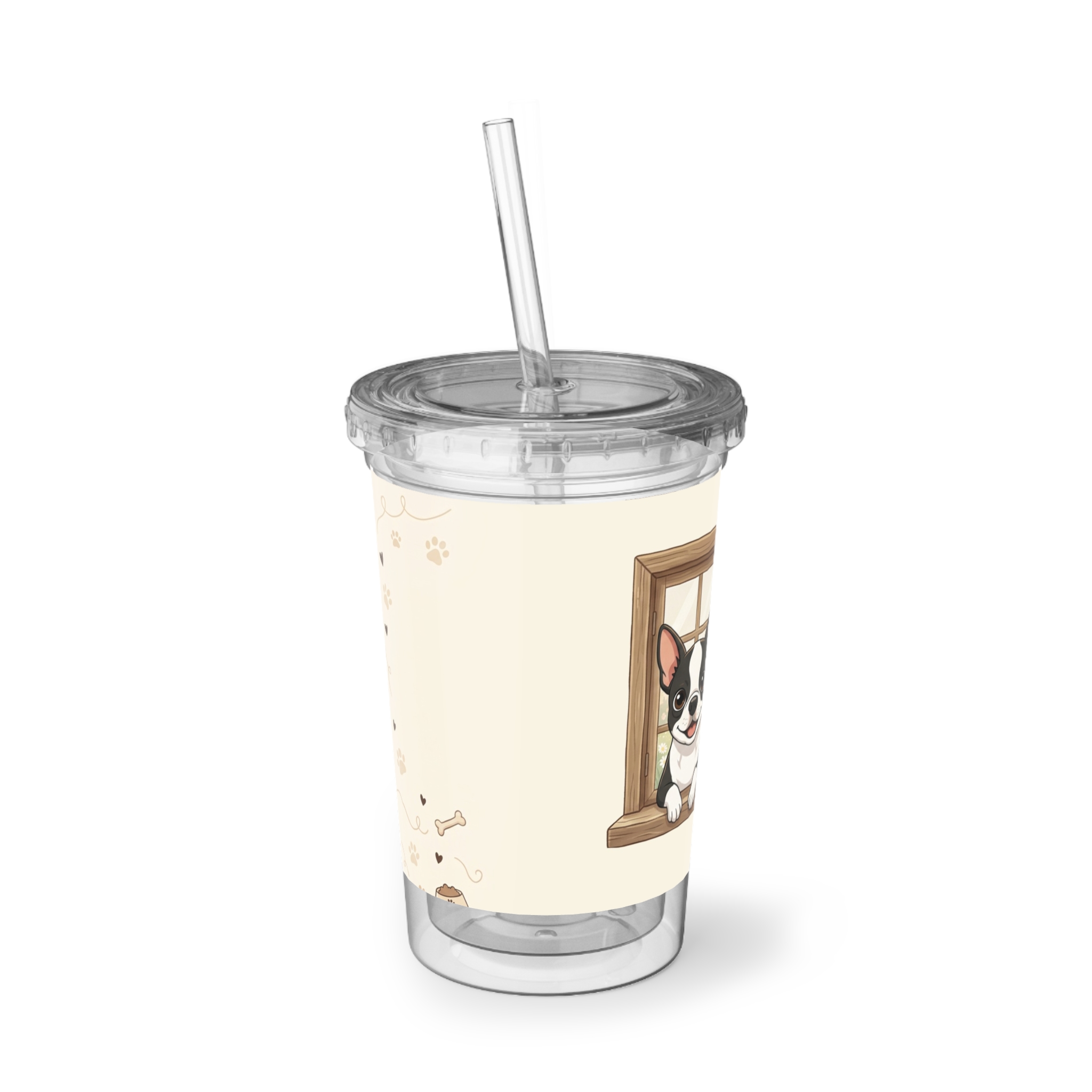 Boston Terriers Window Acrylic Tumbler – Cute Dog Lover Travel Cup - Image 3