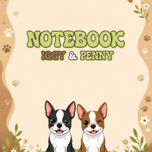 Boston Terriers Pals Spiral Notebook — Cute Ruled Journal with Paw Print Design